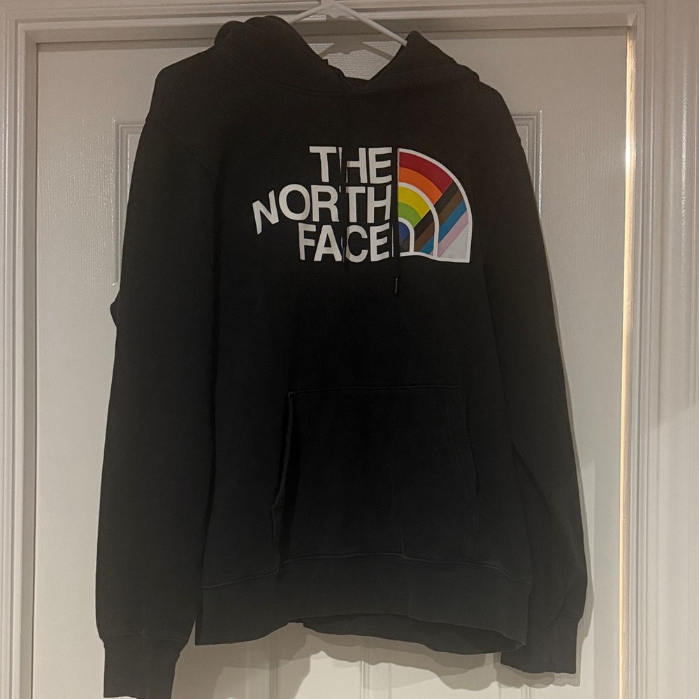 Rainbow - The North Face Black Hoodie with White Logo Tag